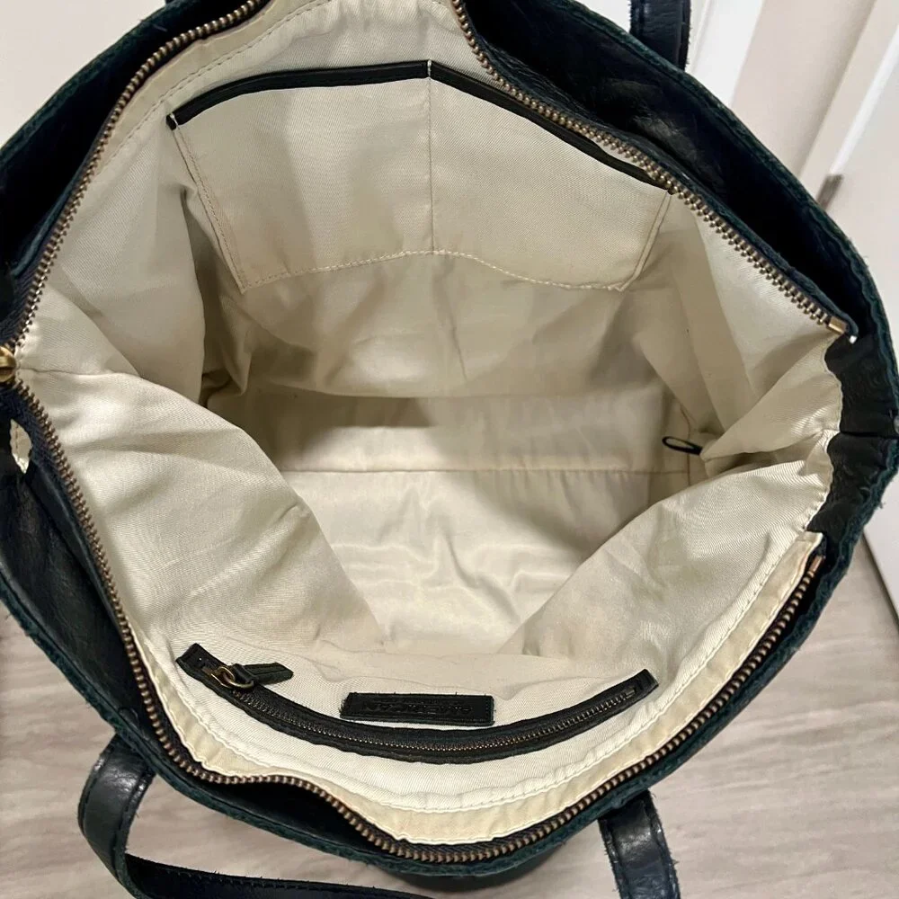 American Leather Co. - Sofl Leather Full Zip Shopper Tote Bag One Size - Black - Picture 6 of 7